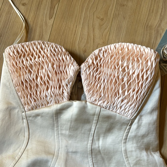 ALEMAIS PEARL SMOCK MINI DRESS - Picture 3 of 5